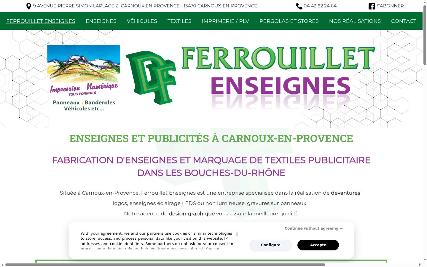 Screenshot del banner di consenso mostrato prima di qualsiasi interazione