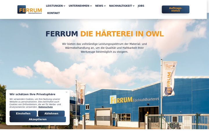 Screenshot of ferrum-edelstahlhaerterei.de