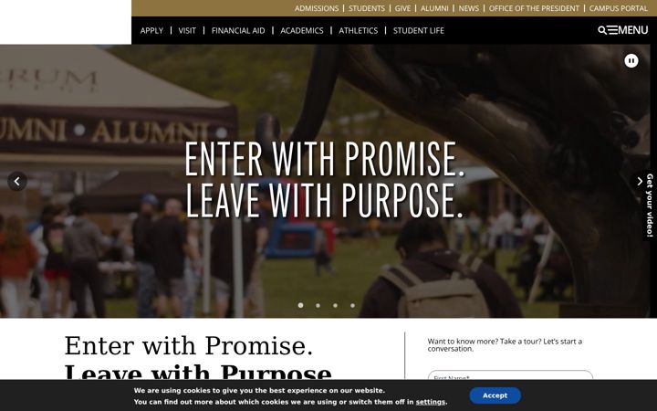Screenshot of ferrum.edu