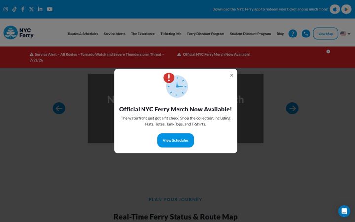 Screenshot of ferry.nyc