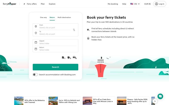 Screenshot του ferryhopper.com
