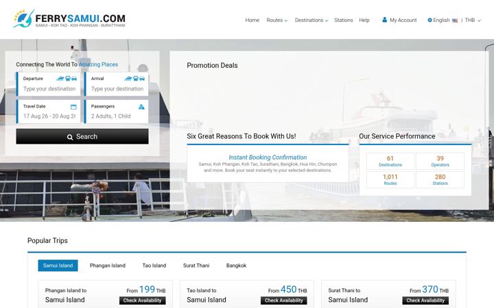Screenshot of ferrysamui.com