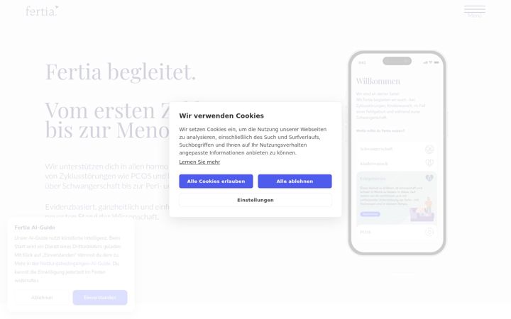 Screenshot of fertia.de