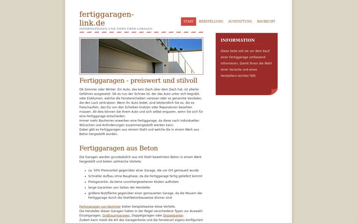 Screenshot of fertiggaragen-link.de