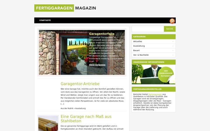 Screenshot ta' fertiggaragen-magazin.de