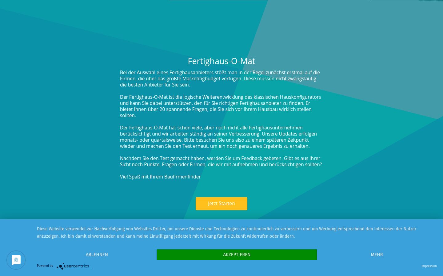 Screenshot van de toestemmingsbanner zoals getoond vóór enige interactie