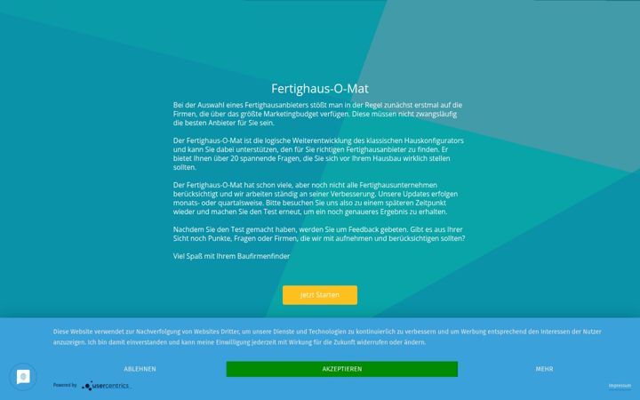 Screenshot of fertighaus-o-mat.de