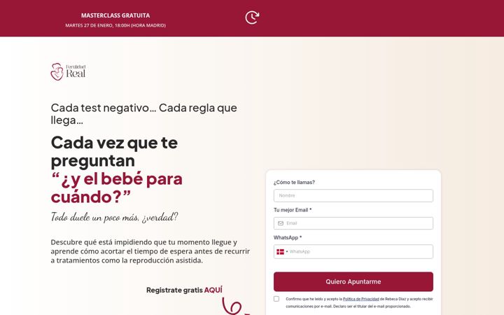 Screenshot of fertilidadreal.com