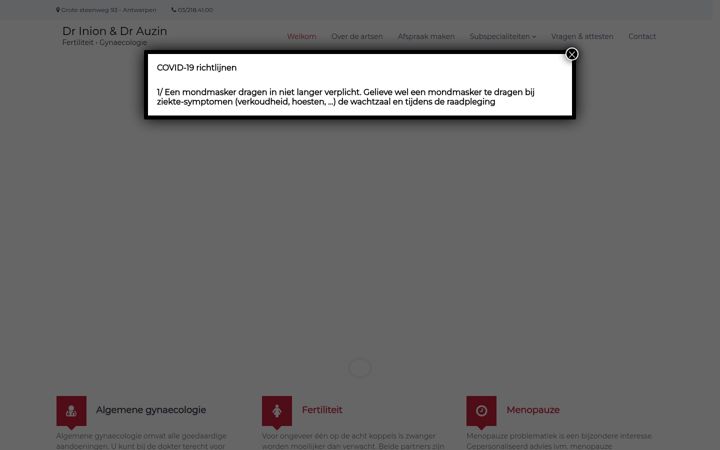 Screenshot ta' fertiliteit-gynaecologie-antwerpen.be