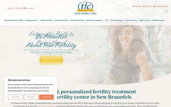 Screenshot of fertility-texas.com