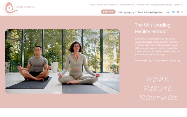 Screenshot of fertilityretreats.co.uk