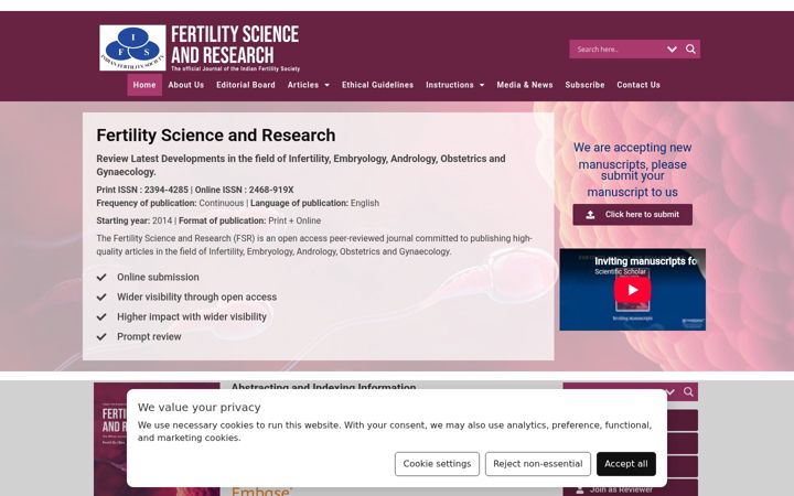 Screenshot of fertilityscienceresearch.org