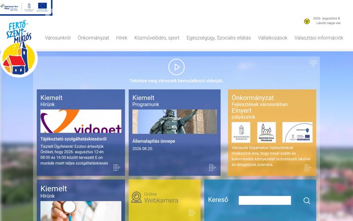 Screenshot of fertoszentmiklos.hu