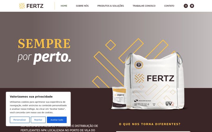 Screenshot of fertz.com.br