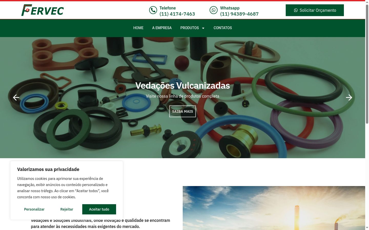 Screenshot del banner di consenso mostrato prima di qualsiasi interazione