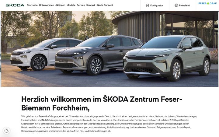 Screenshot of feser-biemann-forchheim.skoda-auto.de