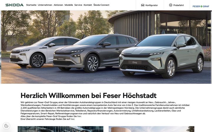 Screenshot of feser-hoechstadt.skoda-auto.de