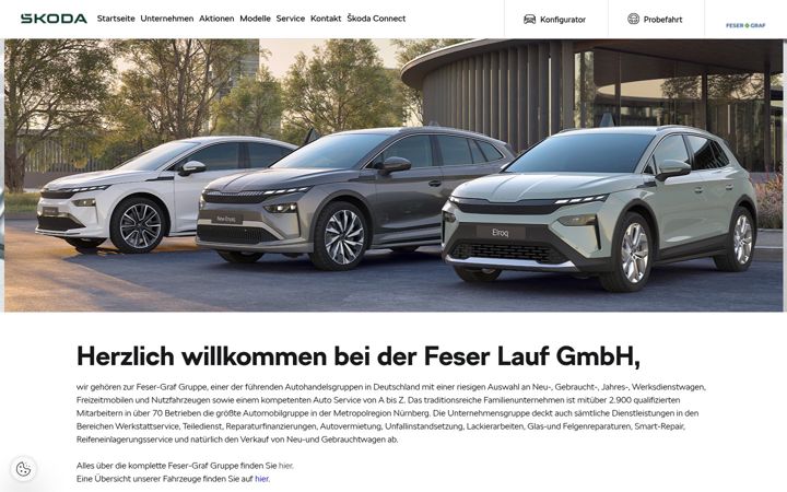Screenshot of feser-lauf.skoda-auto.de