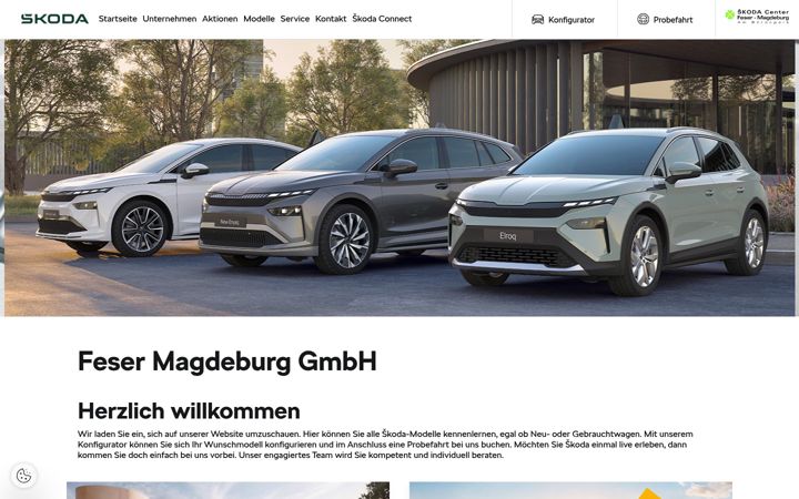 Screenshot of feser-magdeburg.skoda-auto.de