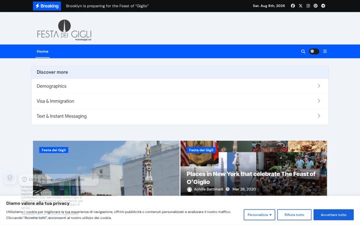 Screenshot of festadeigigli.net