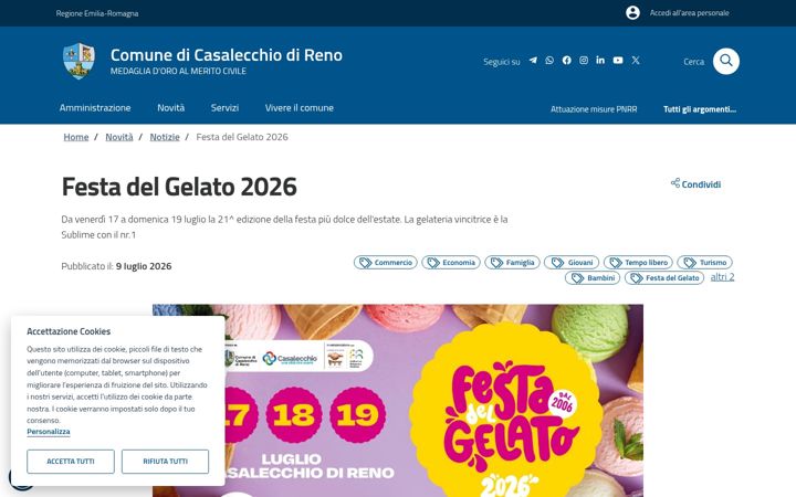 Screenshot ta' festadelgelato.net