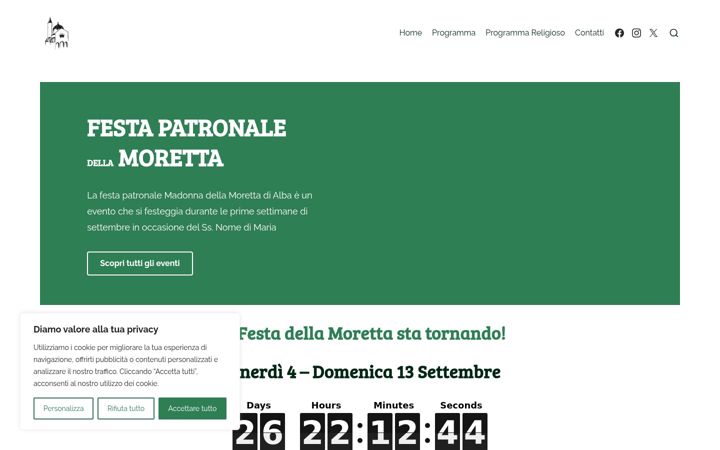 Screenshot of festadellamoretta.it