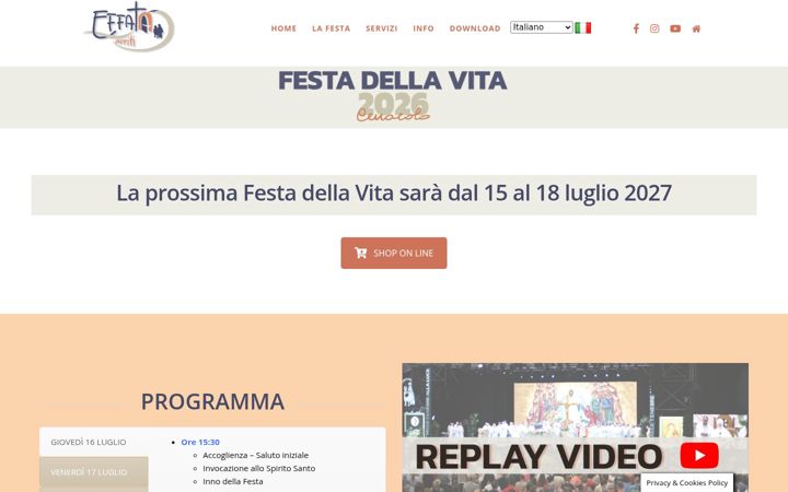 Screenshot di festadellavita.info