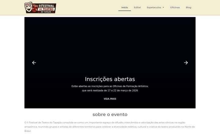Snímek obrazovky festeatrotapajos.com.br