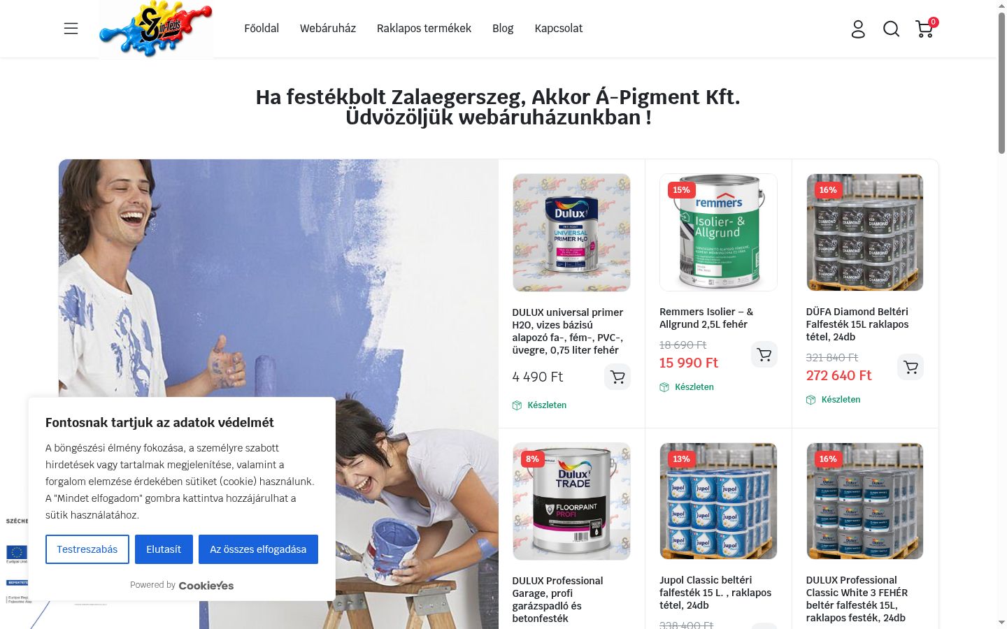 Képernyőkép a bármilyen interakció előtt megjelenő hozzájárulási bannerről