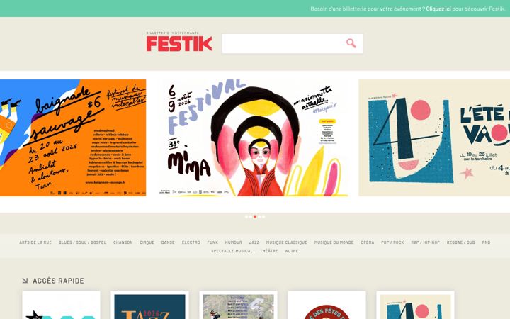 Skärmbild av festik.net