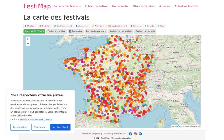 Screenshot of festimap.fr