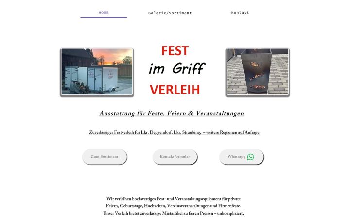 Skärmbild av festimgriffverleih.de