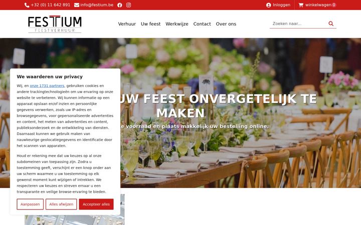Screenshot ta' festium.be