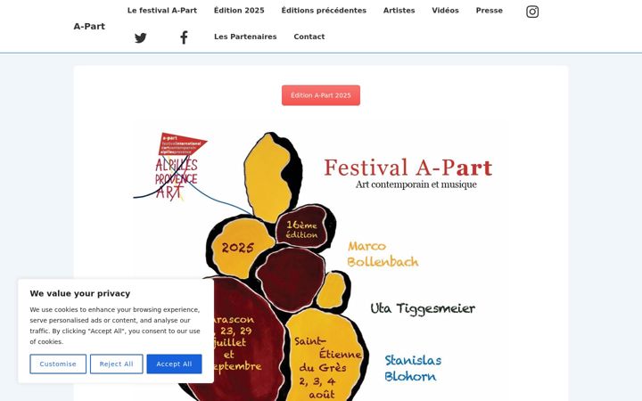 Screenshot of festival-apart.org