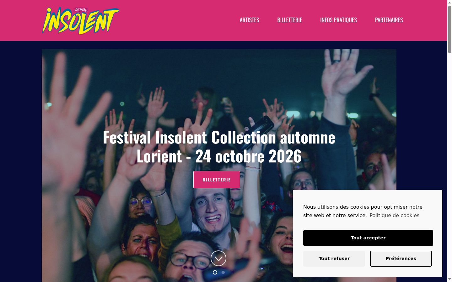 Screenshot del banner di consenso mostrato prima di qualsiasi interazione