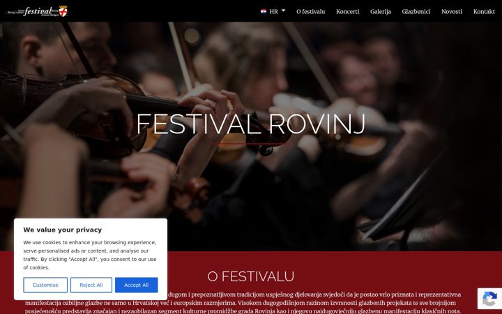 Snímek obrazovky festival-rovinj.hr