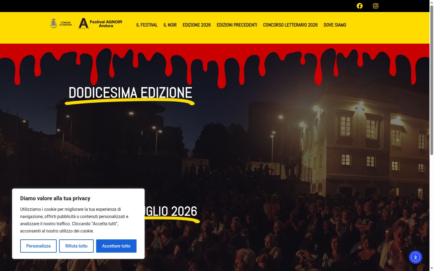 Screenshot of the consent banner shown before any interaction