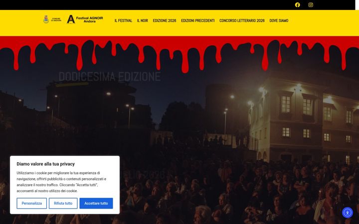 Screenshot of festivalagnoirandora.it