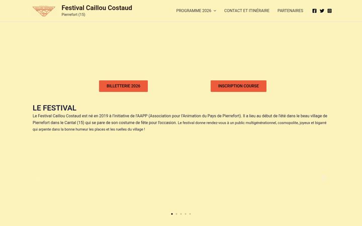 Screenshot of festivalcailloucostaud.com