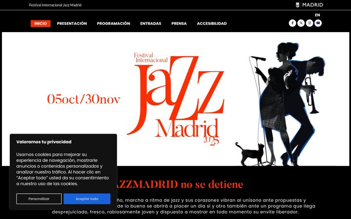 Screenshot of festivaldejazzmadrid.com