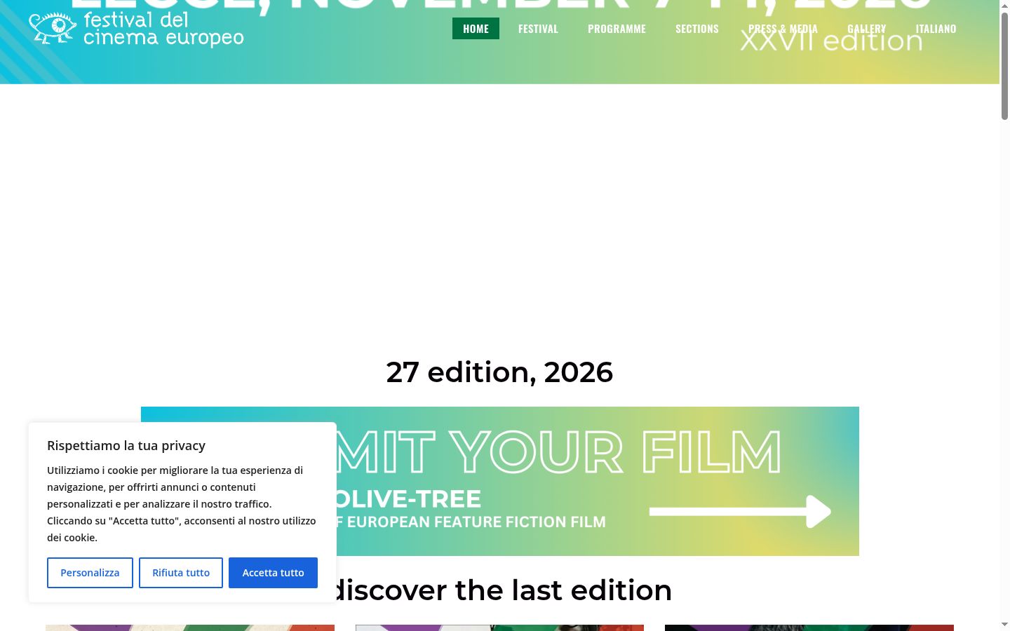 Screenshot of the consent banner shown before any interaction