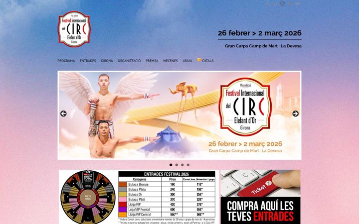 Screenshot of festivaldelcirc.com