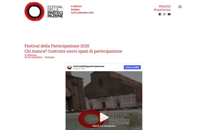 Screenshot of festivaldellapartecipazione.org