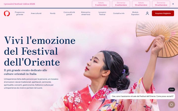 Screenshot ta' festivaldelloriente.it