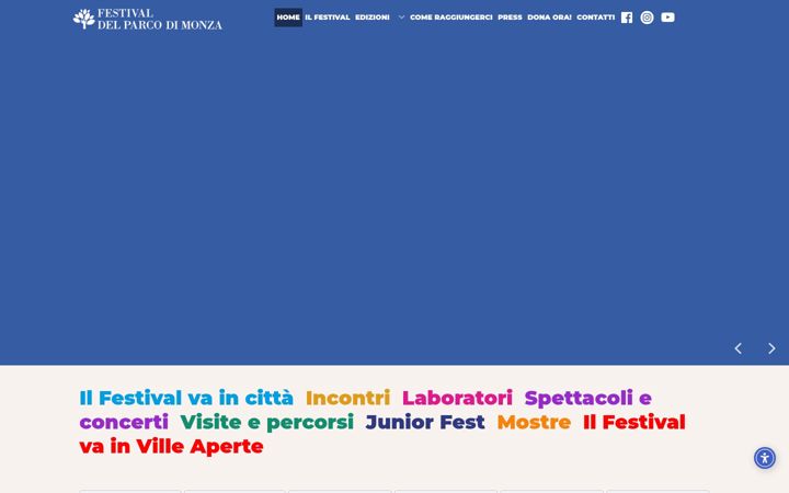 Screenshot of festivaldelparcodimonza.it
