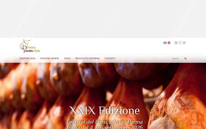 Screenshot of festivaldelprosciuttodiparma.com