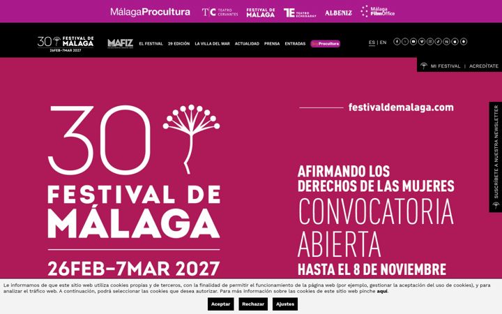 Screenshot of festivaldemalaga.com