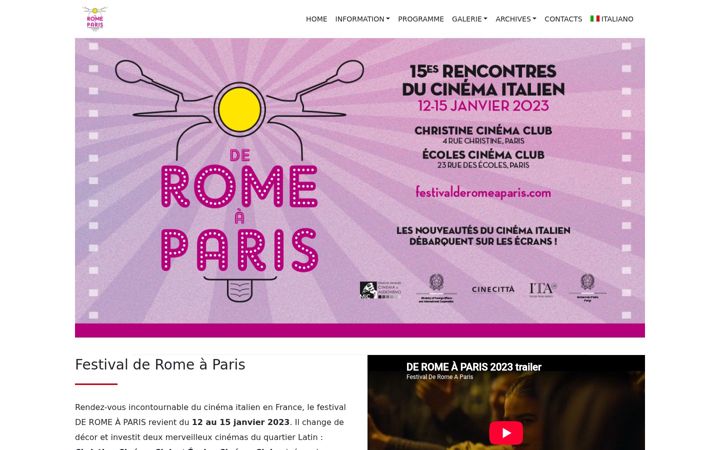 Screenshot of festivalderomeaparis.com
