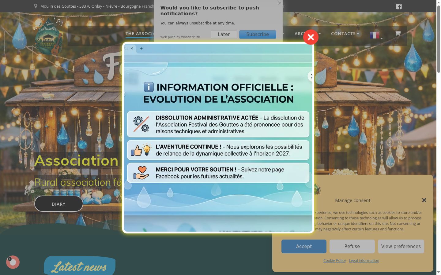 Screenshot tal-banner tal-kunsens muri qabel kwalunkwe interazzjoni