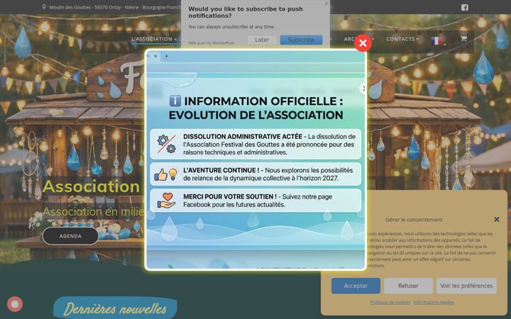 Screenshot of festivaldesgouttes.fr